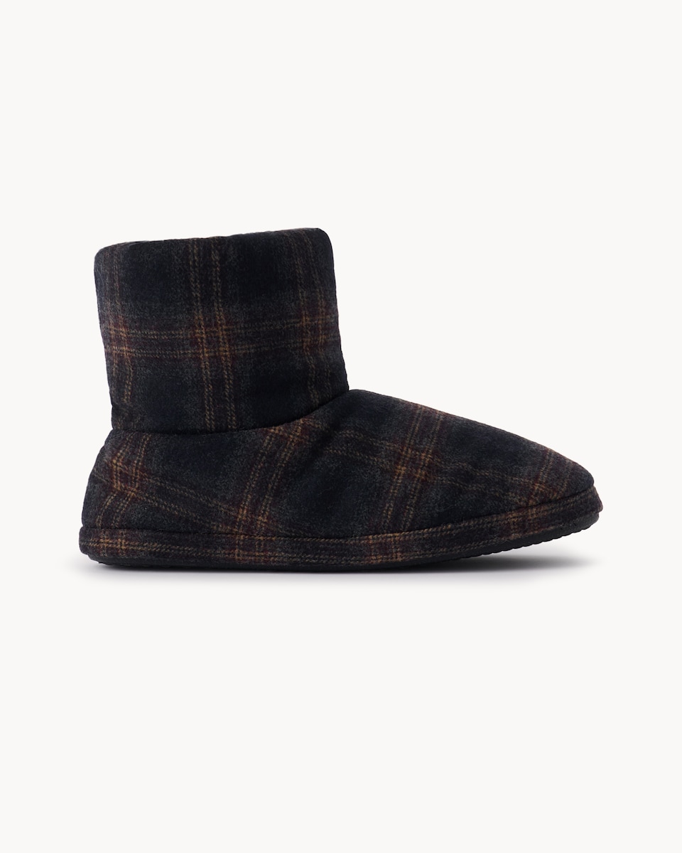 image 1 of F&F Checked Boot Slippers in Navy