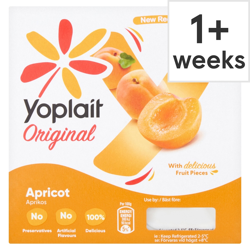 Yoplait Apricot Nectarine Yoghurt 4X125g
