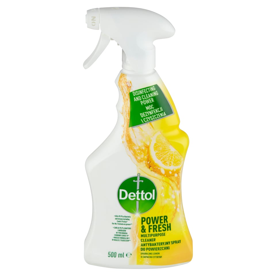 image 1 of Dettol Power & Fresh viacúčelový sprej citrón & limeta 500 ml