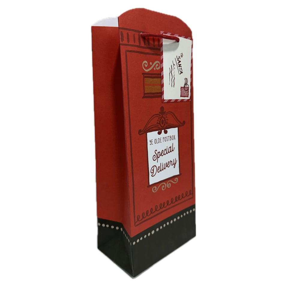 image 1 of Tesco Postbox Christmas Bottle Bag