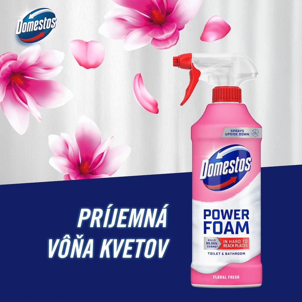 obrázok 1 z Domestos Power Foam čistič toalety Floral Fresh 435 ml
