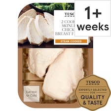 Tesco 2 Cooked Skinless Chicken Breast Fillets 220G