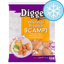 Diggers Wholetail Breaded Scampi 220G