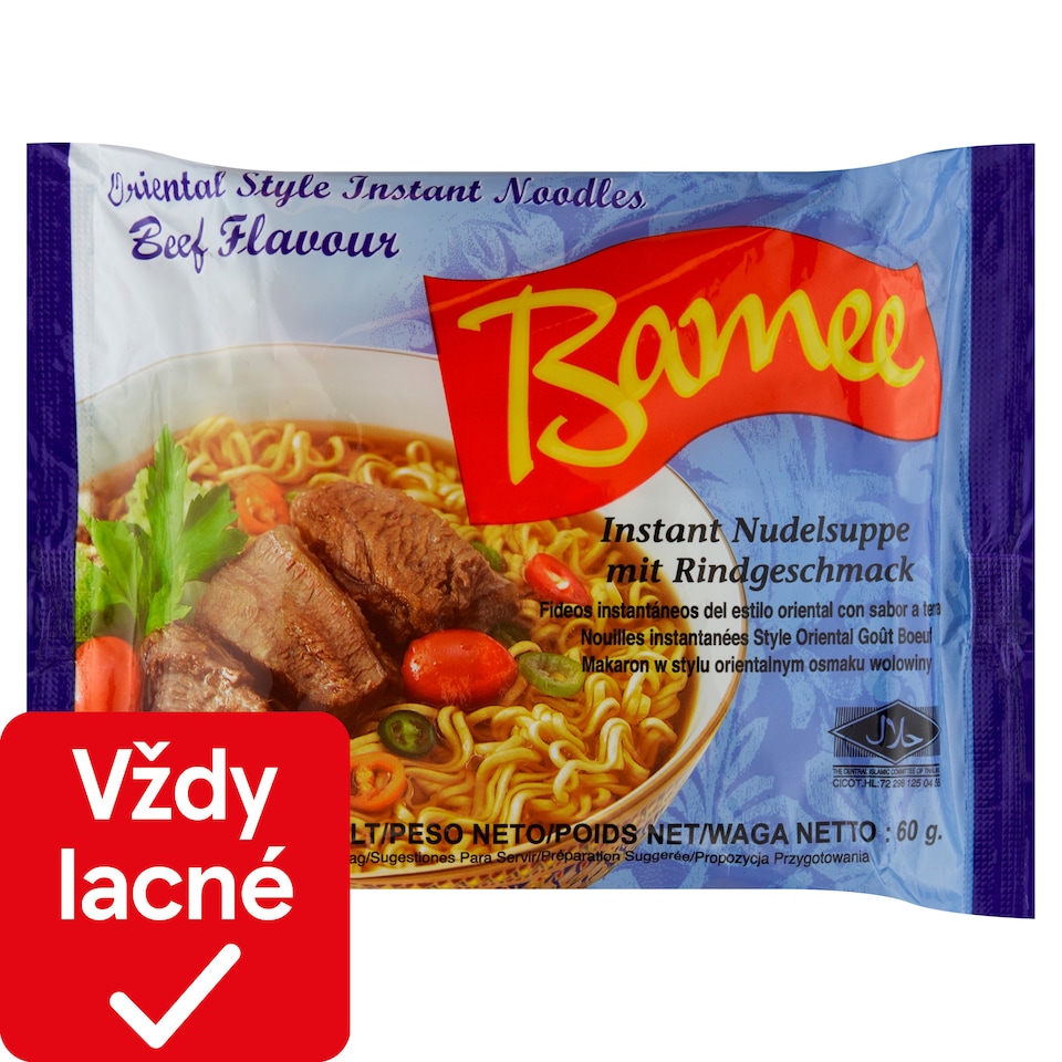 Bamee Orientálna instantná rezancová polievka s hovädzou príchuťou 60 g