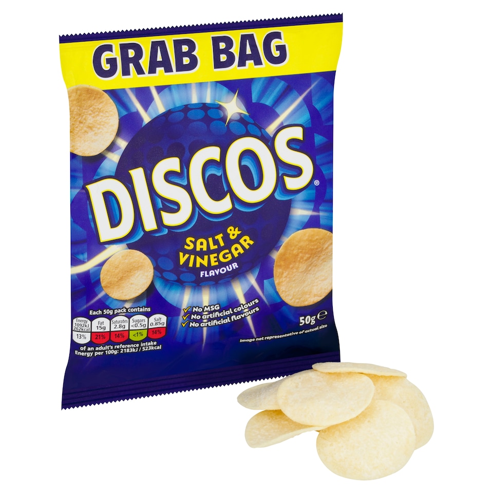 image 1 of Discos Salt & Vinegar Grab Bag Crisps 50G