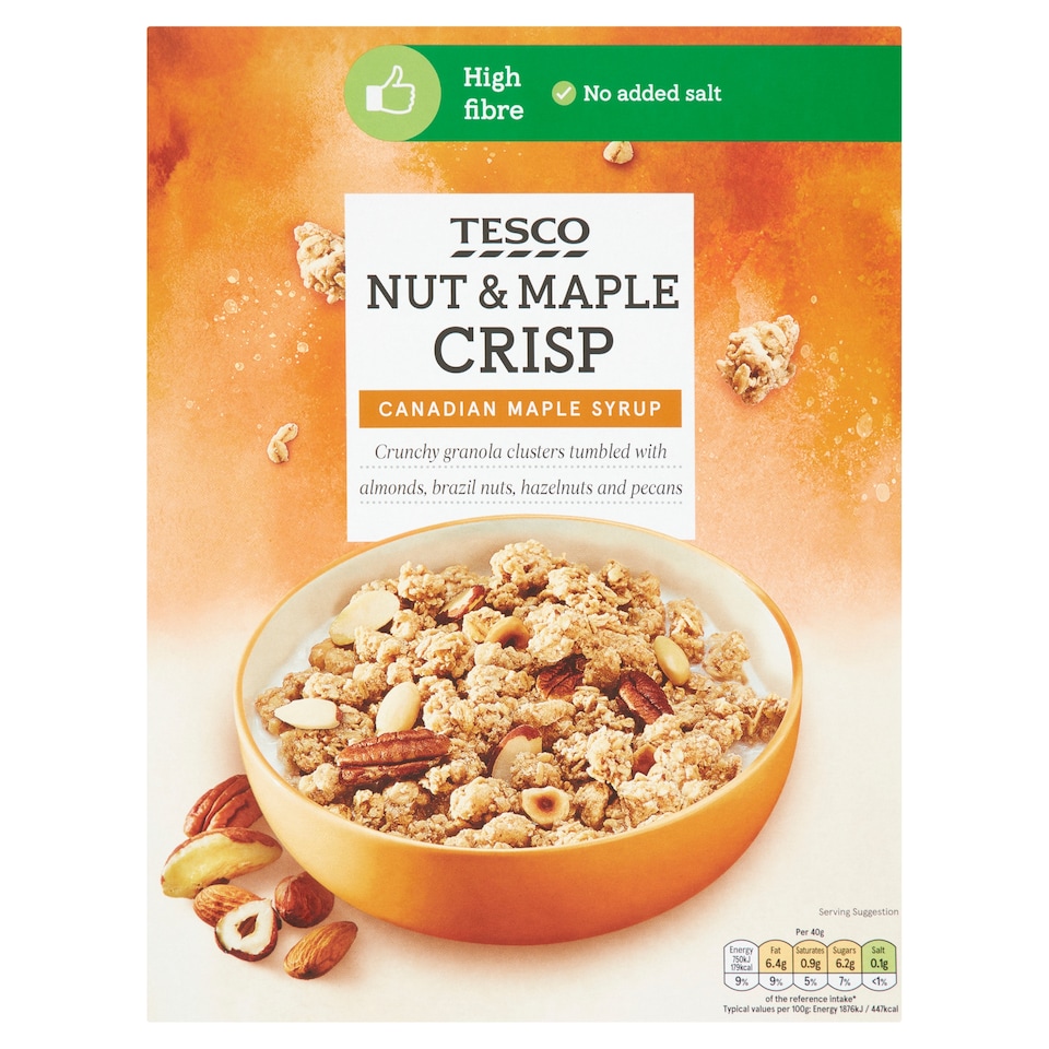 Tesco Nut & Maple Crisp Cereal 500G
