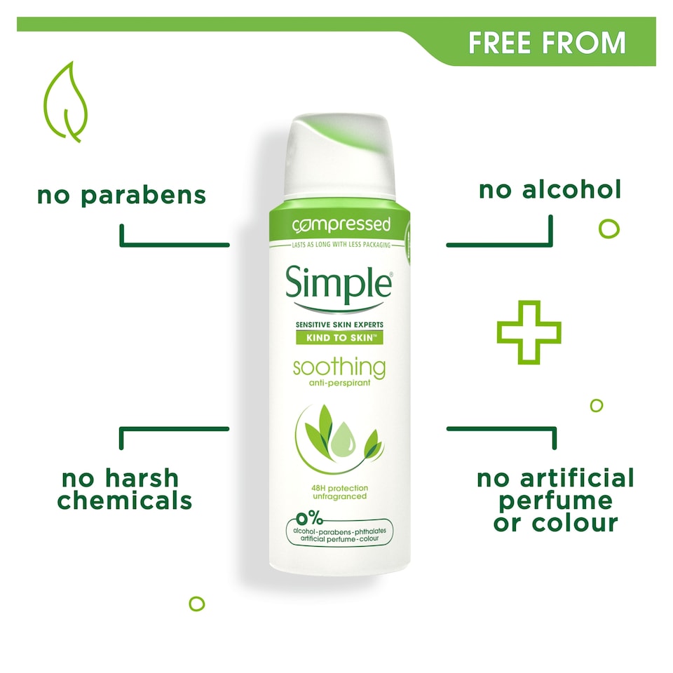 image 1 of Simple Soothing Antiperspirant Deodorant 125Ml Compressed