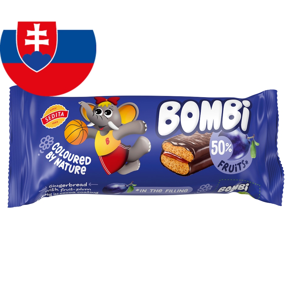 Sedita Bombi Gingerbread with Fruit-Plum Filling in Cocoa Glaze 50 g