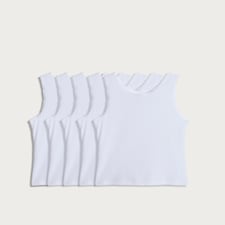 F&F School Girls 5-Pack Pure Cotton Vests in White