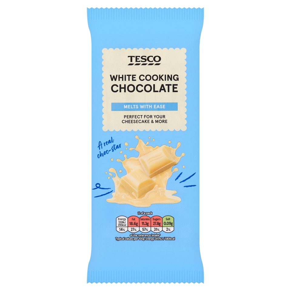 Tesco White Cooking Chocolate 150G