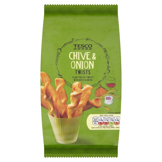 Tesco Chive And Onion Twists 125G Tesco Groceries