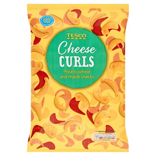 Tesco Cheese Curls Sharing Bag Snacks 90 g Tesco Groceries