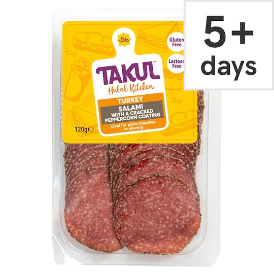 Takul Turkey Salami Black Peppercorn 120G Tesco Groceries