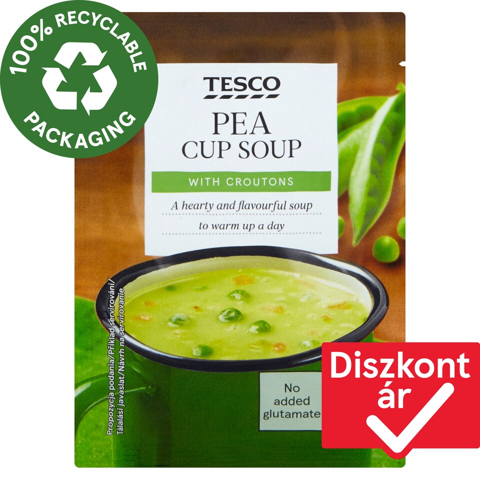 Tesco instant borsóleves pirított kenyérkockákkal 23 g
