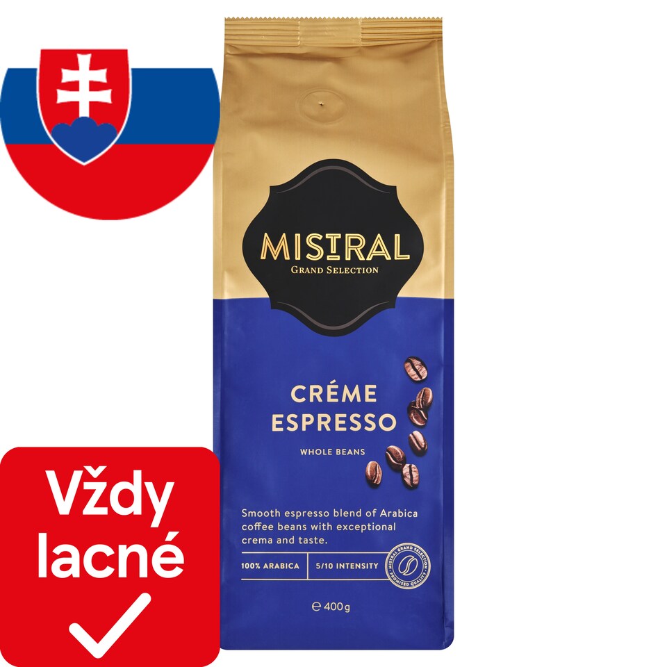 obrázok 1 z Mistral Créme Espresso pražená zrnková káva 400 g