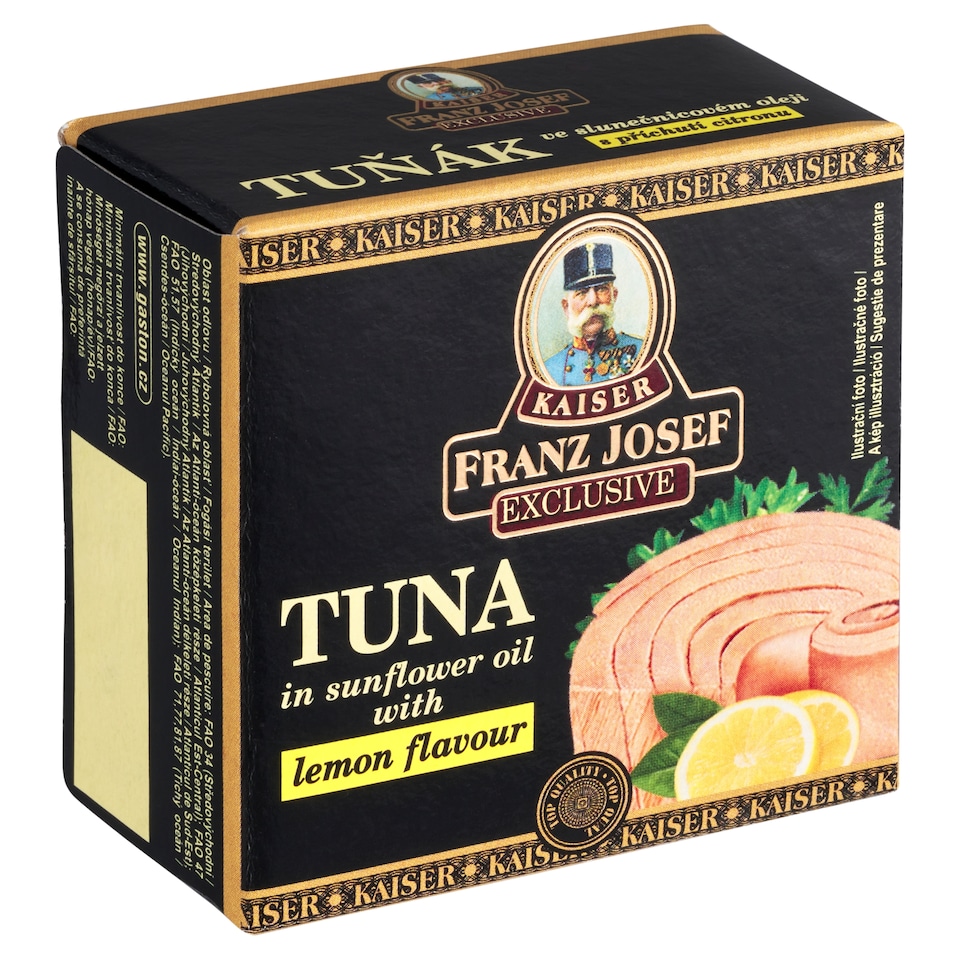 Franz Josef Kaiser Exclusive Tuňák ve slunečnicovém oleji s příchutí citronu 80g