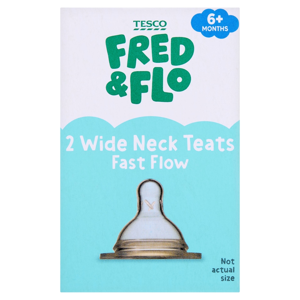 Fred & Flo Wide Neck Teat Fast Flow 2 Pack