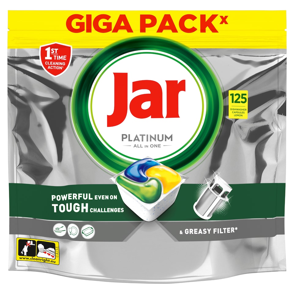 obrázok 1 z Jar Platinum All In One Tablety Do Umývačky Riadu Lemon, 125 Tabliet