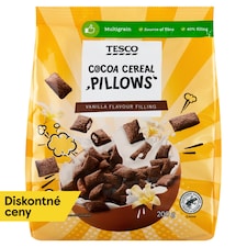 Tesco Kakaové obilninové vankúšiky s náplňou s vanilkovou príchuťou 200 g