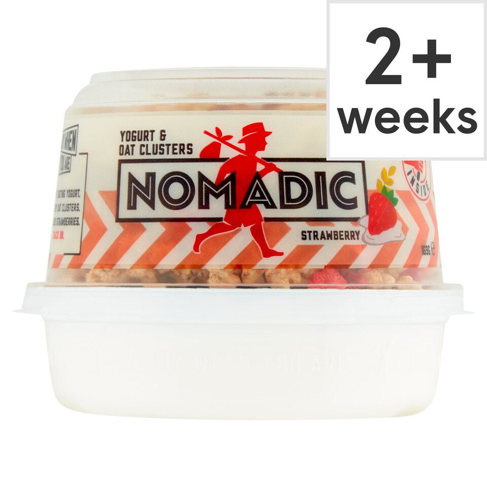 Nomadic Strawberry Oat Clusters Low Fat Yogurt 169G Tesco Groceries