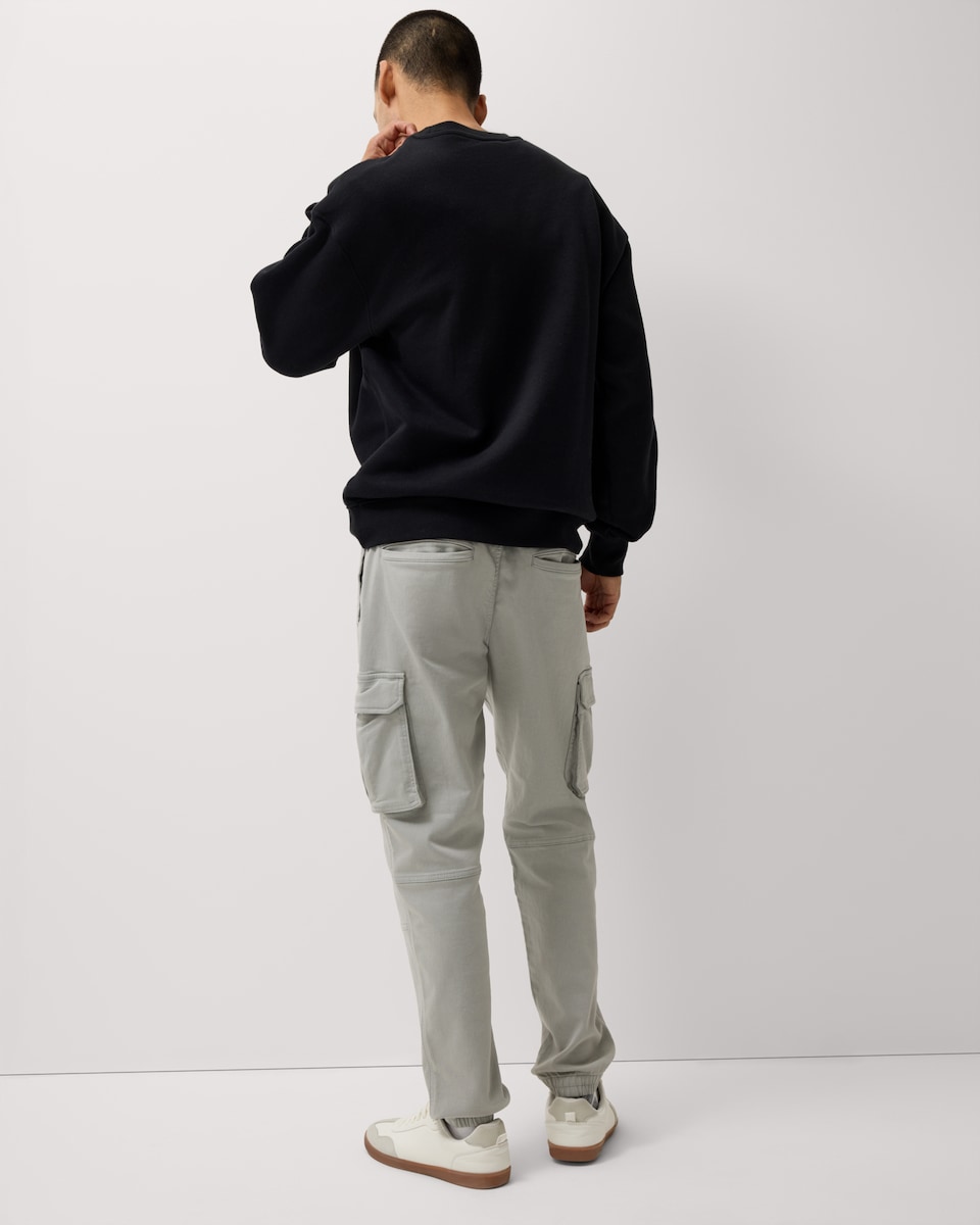 image 1 of F&F Cotton Rich Knitted Cargo Trousers in Grey