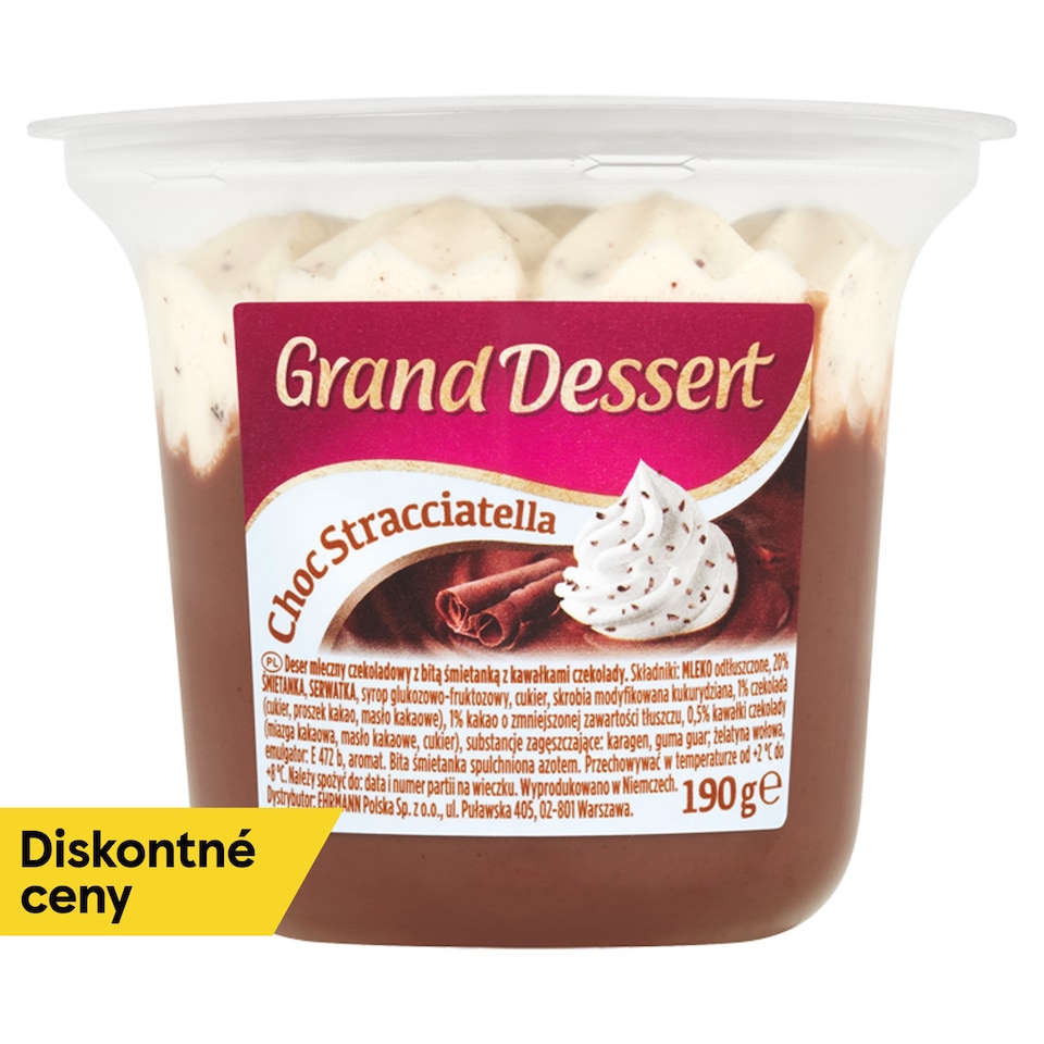 image 1 of Ehrmann Grand Dessert Chocolate Stracciatella 190 g