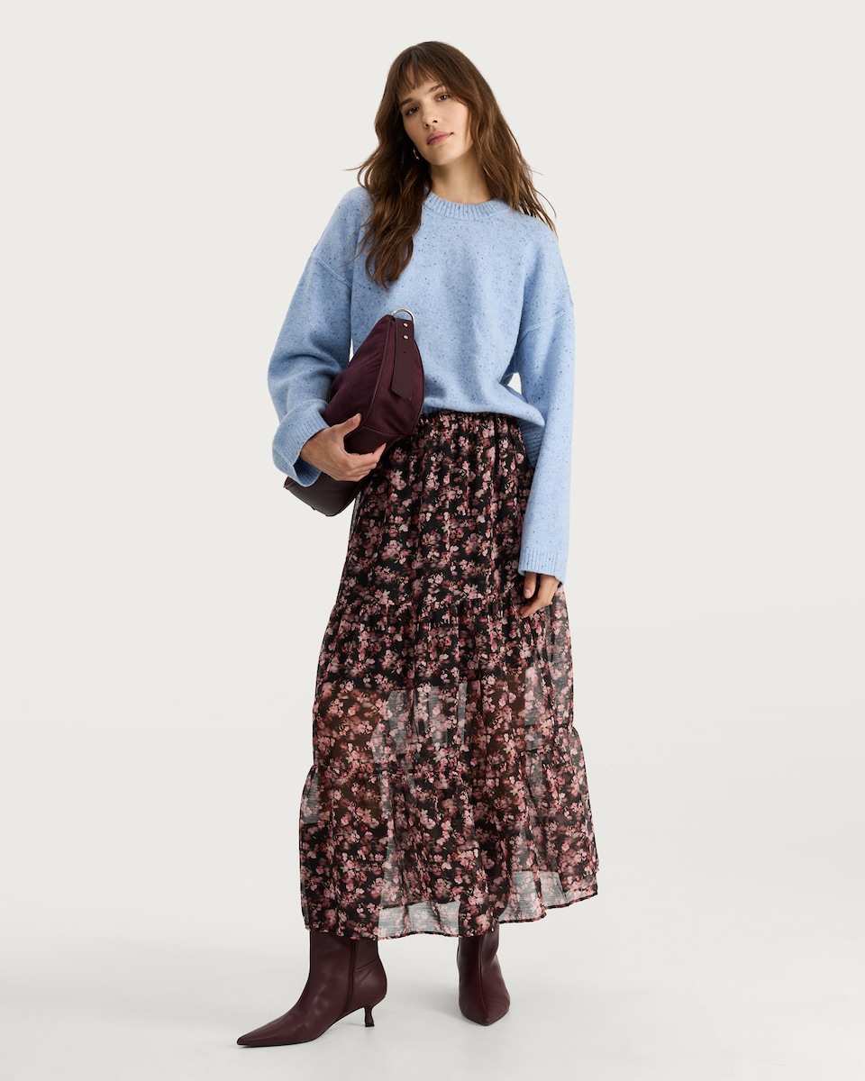 image 1 of F&F Speckled Knit Jumper with Wool in Blue