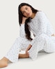 image 1 of F&F Pointelle Floral Print Pyjama Bottoms in Cream