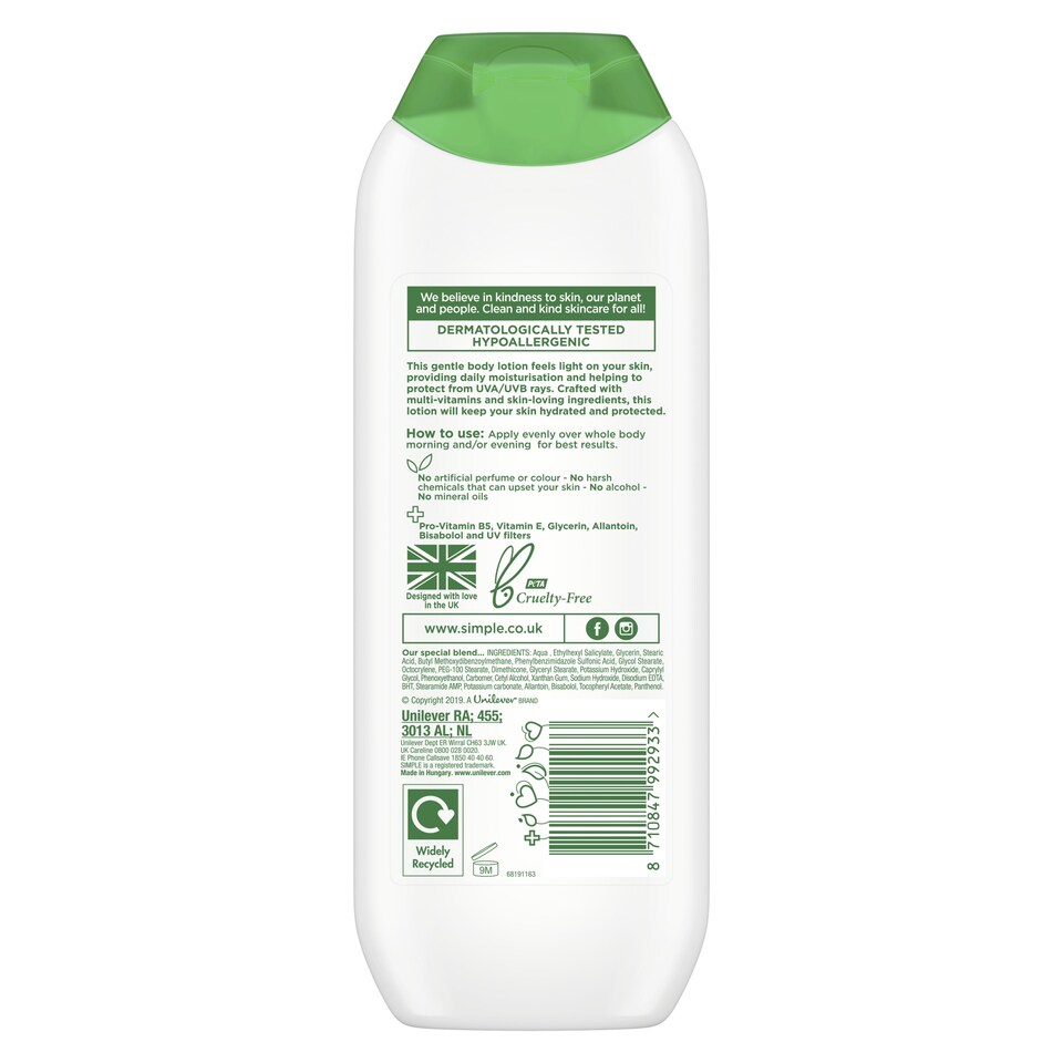 image 1 of Simple Protecting Body Lotion 250Ml