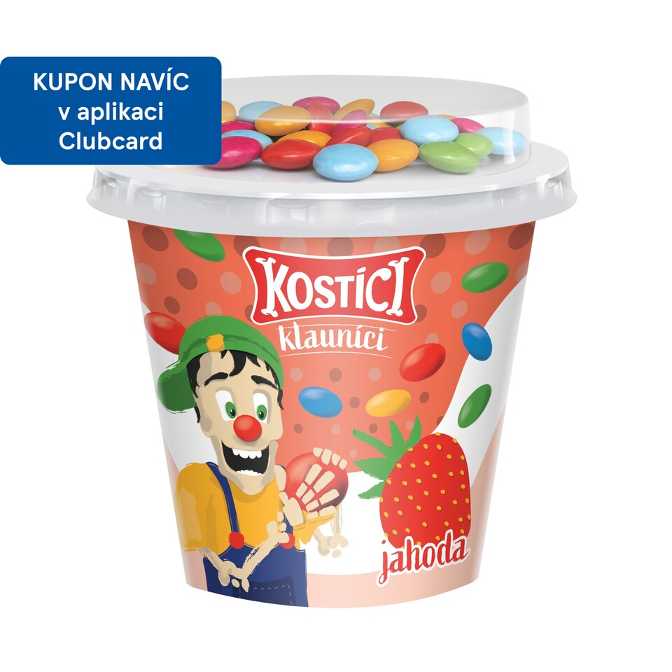 KOSTÍCI Klauníci (jahodový jogurt a čokoládové dražé) 109g