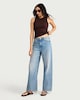 image 3 of F&F High Rise Wide Leg Jeans in Blue