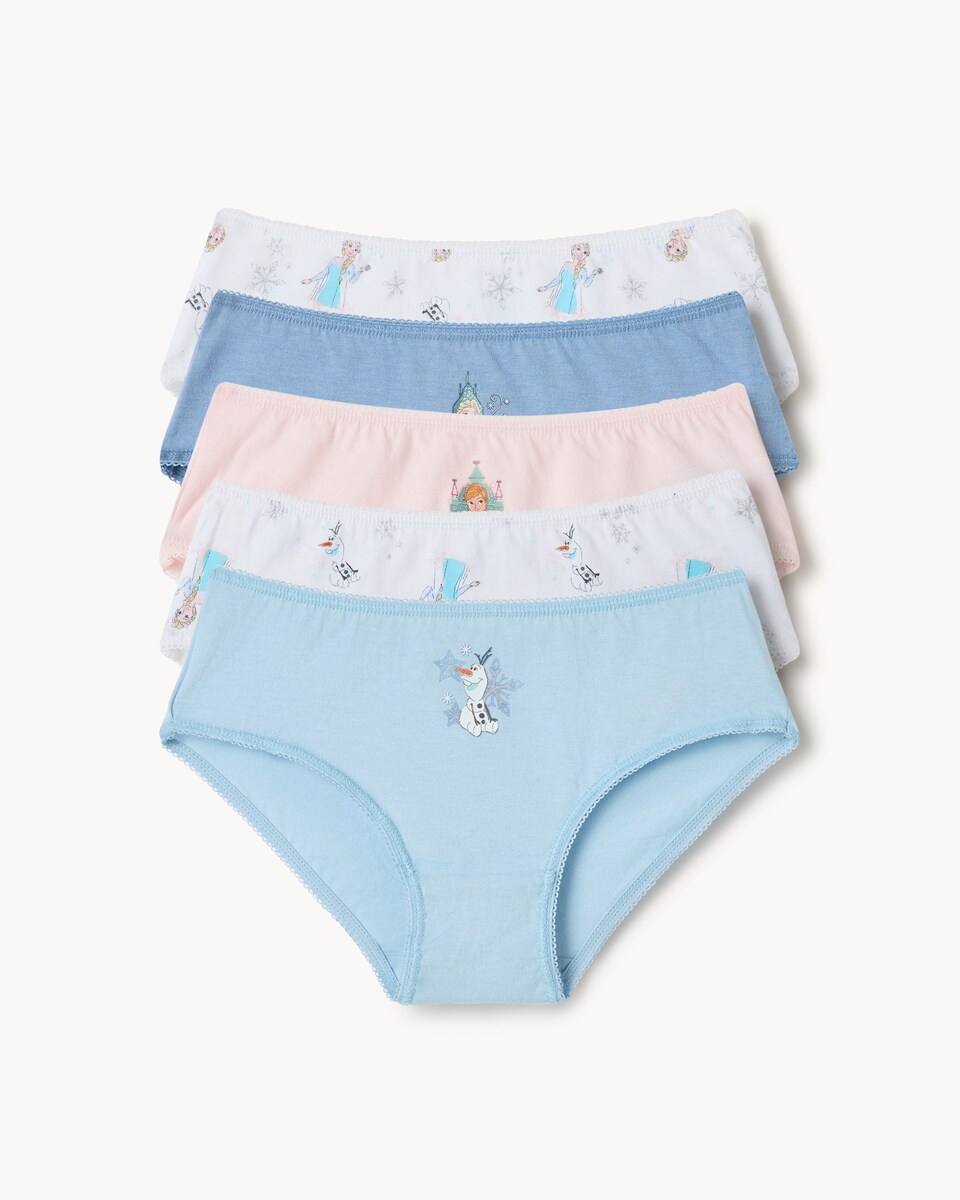 image 1 of Disney Frozen 5-Pack Pure Cotton Briefs in Multi