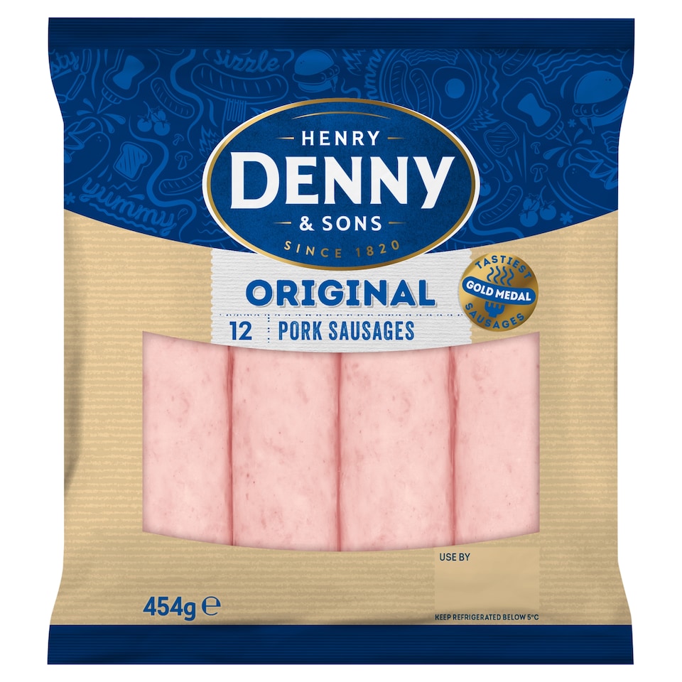 Denny Pork Sausages 12'S 454G