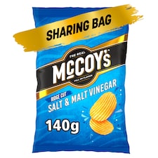 McCoy's Salt & Malt Vinegar Sharing Crisps 140g