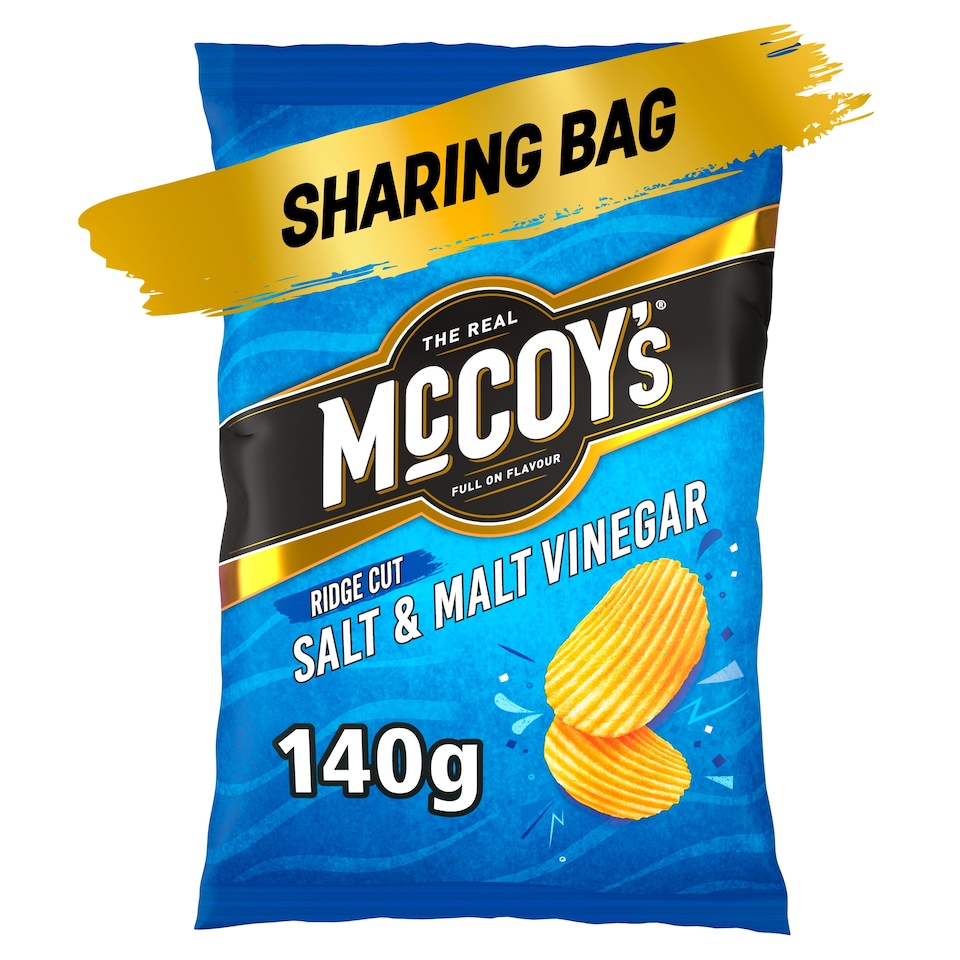 McCoy's Salt & Malt Vinegar Sharing Crisps 140g