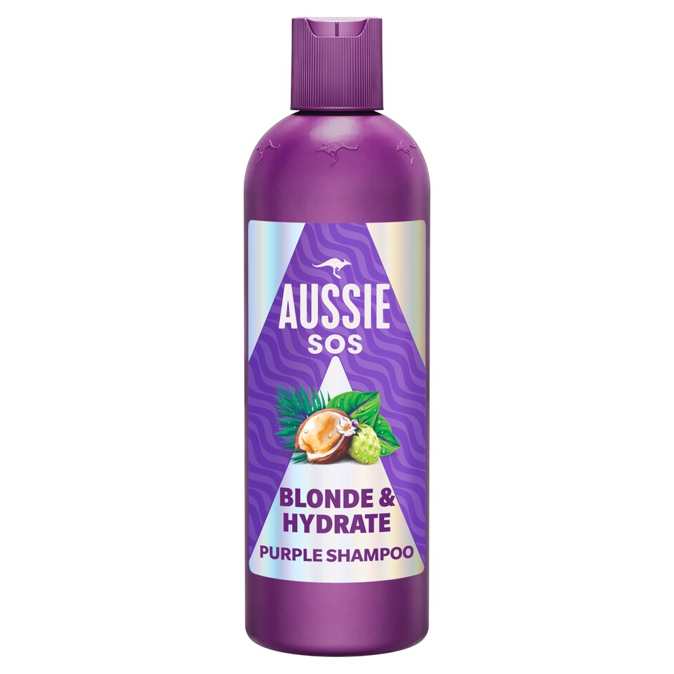 Aussie SOS Blonde & Hydrate Hamvasító Sampon 300ml Szőkített, Melírozott vagy Ősz Hajra  1. kép