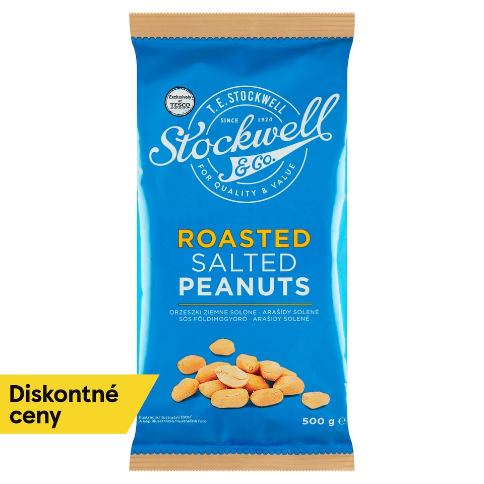 Stockwell & Co. Pražené lúpané solené arašidy 500 g