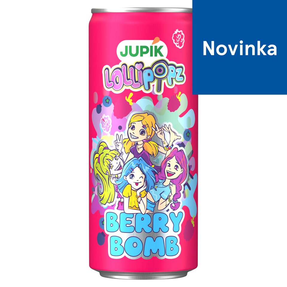 Jupík Lollipopz Berry Bomb sýtený nealkoholický nápoj 330 ml