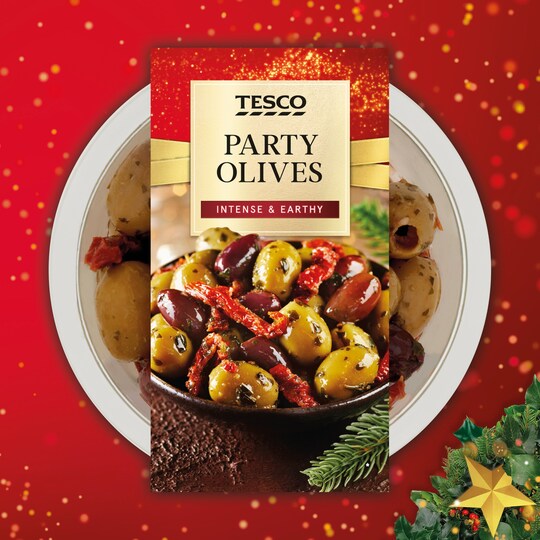 Tesco Party Olives 220G Tesco Groceries