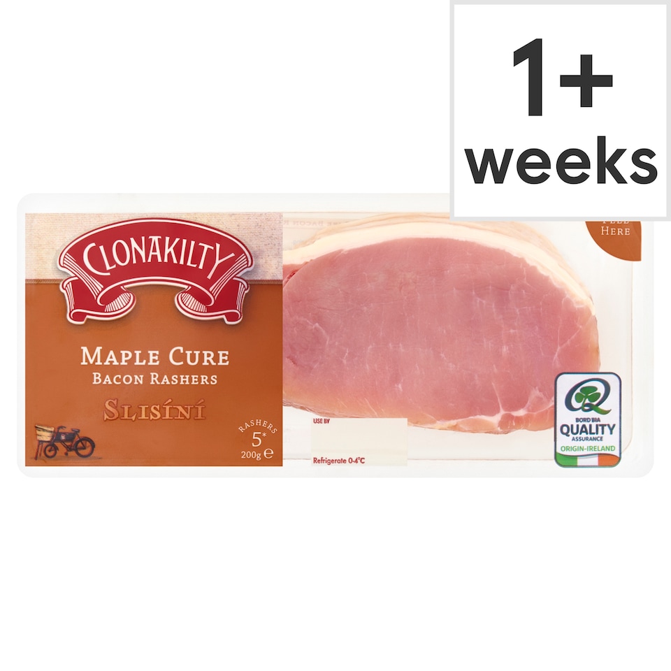Clonakilty Maple Cure Bacon Rashers 200g