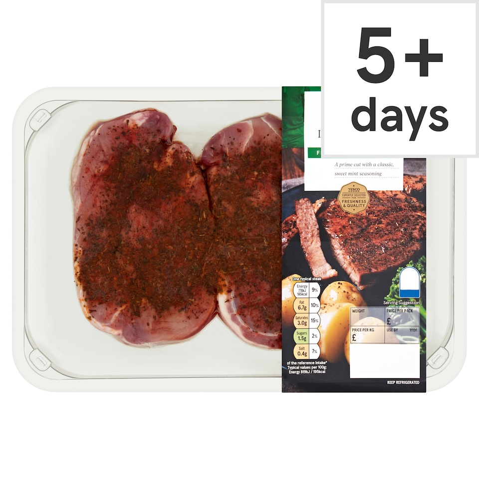 Tesco 2 Minted Lamb Steaks 250G