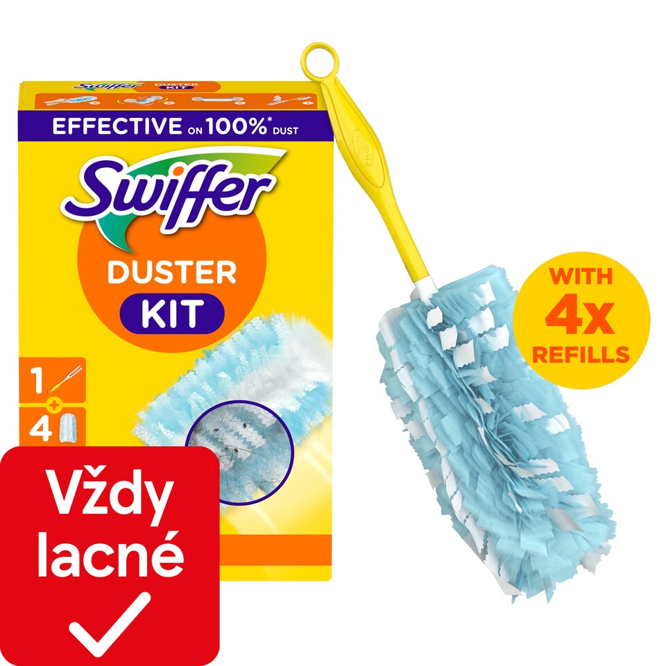 image 1 of Swiffer Trap & Lock Dusting Kit (1 Handle + 4 Refills)