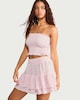 image 1 of OH ME OH MY Paisley Print Tiered Mini Skirt in Pink