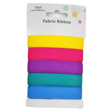 Tesco Fabric Ribbon Rainbow Multi Pack