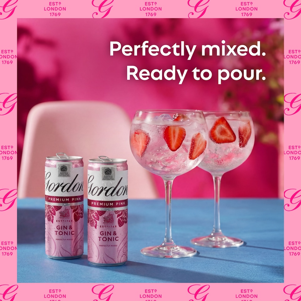 image 1 of Gordon's Pink Gin & Tonic Can 5% Vol 250ml 