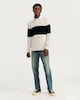 image 1 of F&F Pure Cotton Striped Long Sleeved Rugby Shirt in Cream