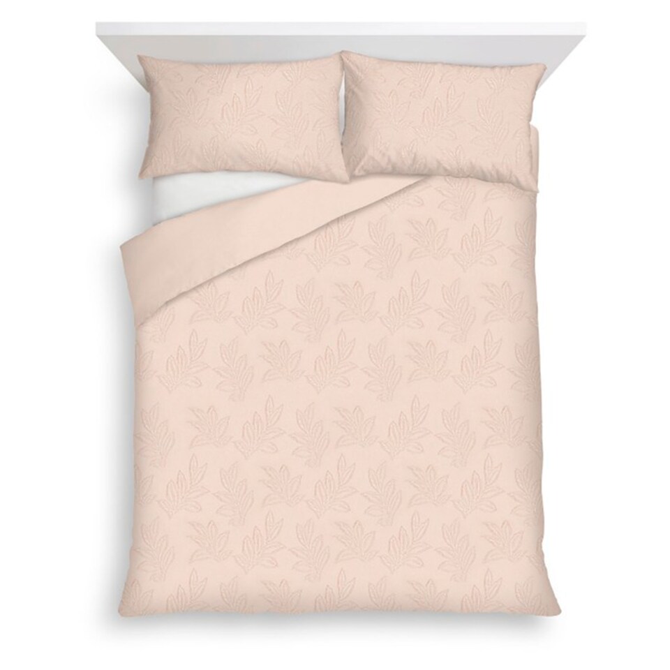 F&F Home Natural Tufted Leaf Duvet Cover Set King