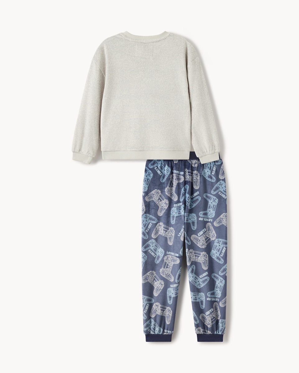 image 1 of F&F Boys Minky Fleece Gaming Pyjama Set in Multi