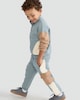 image 1 of F&F Boys 2-Piece Cotton Rich Colour Block Half Zip Sweatshirt and Joggers Set in Blue