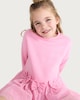 image 2 of F&F Girls Bow Detail Tulle Skirt Sweater Dress in Pink
